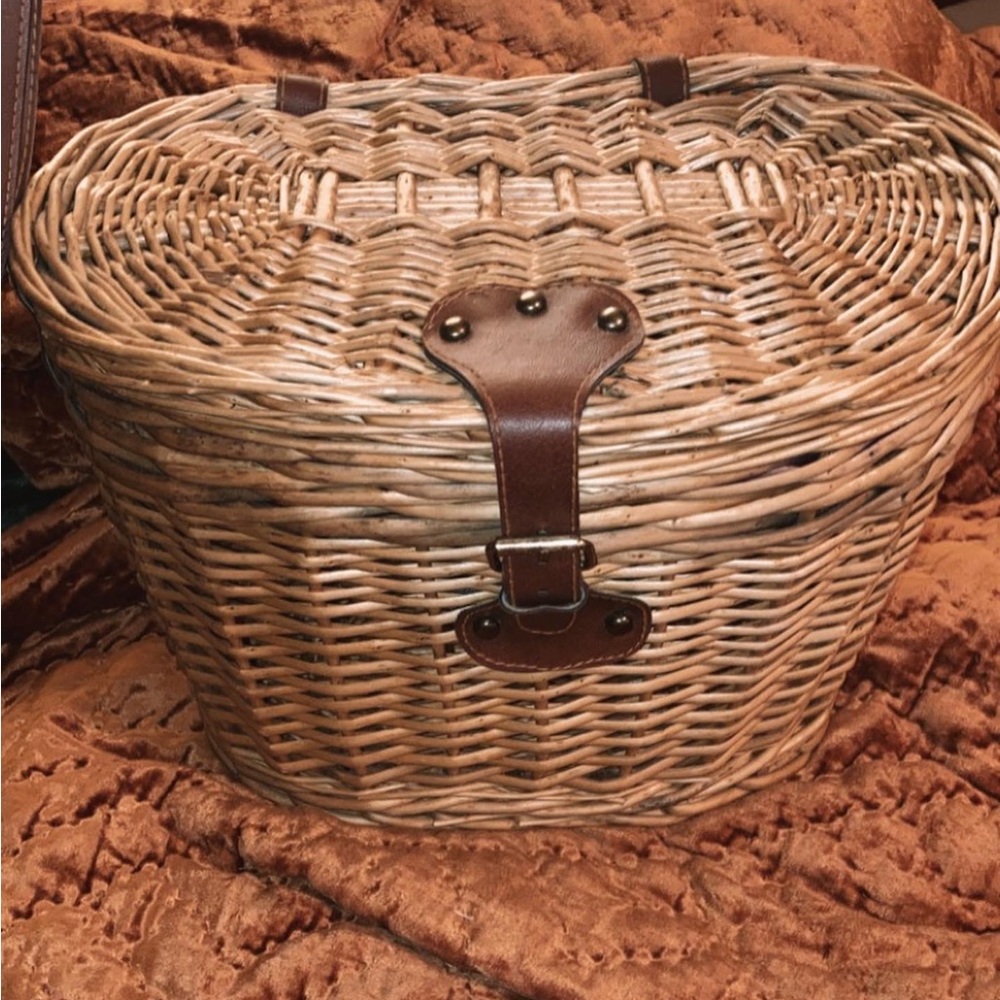 Boho Wicker Basket with Straps 🌿
